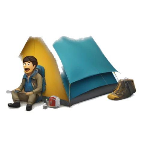 camping in snow mountain sticker
