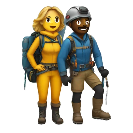 With couple mountaineers  sticker