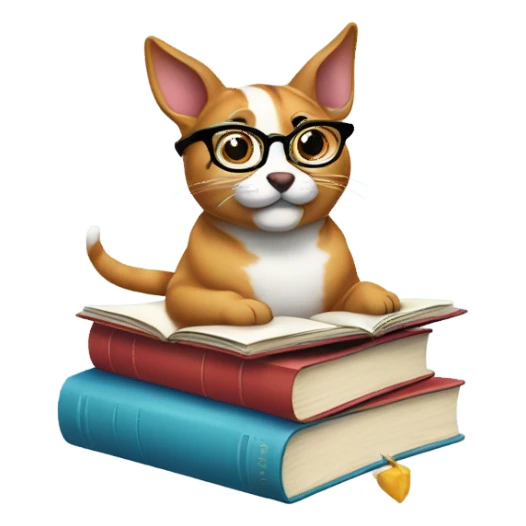 Cute animals with reading glasses reading books sticker
