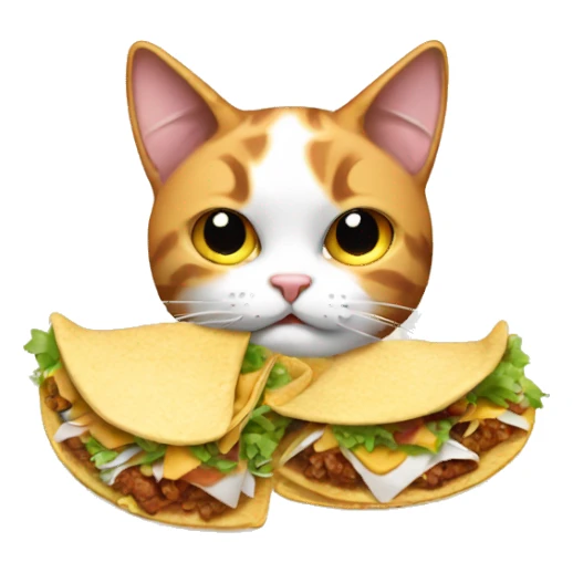 Calico cat eating tacos sticker