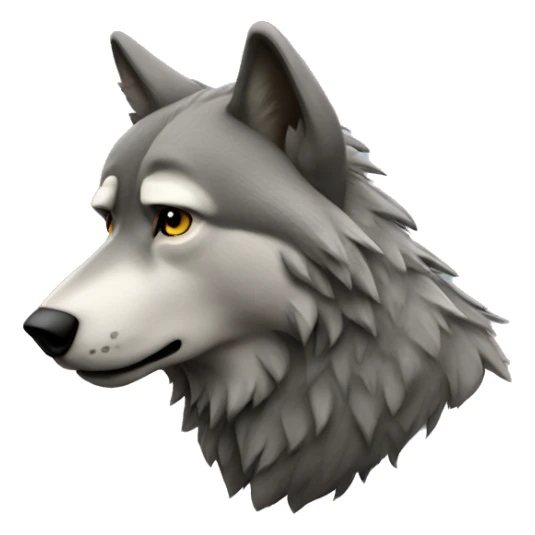 Wolf sad - side profile - high definition - 4k sticker