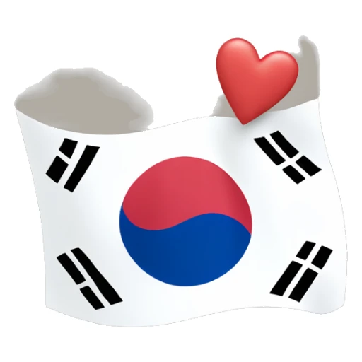 Korean flag with hearts sticker