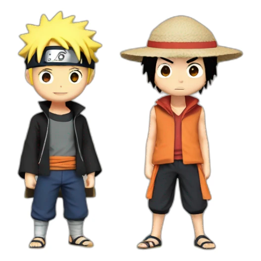 Naruto and Luffy sticker