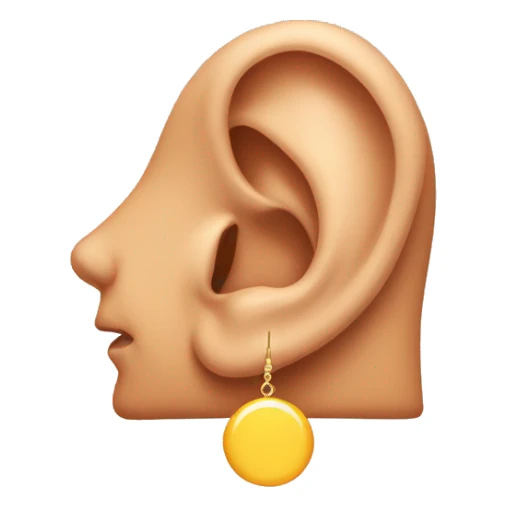 Ear with earring sticker