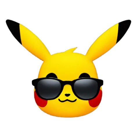 Pikachu face with sunglasses sticker