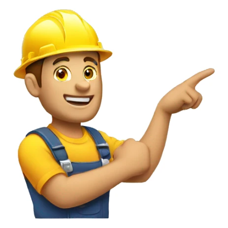 electrician pointing to the side sticker