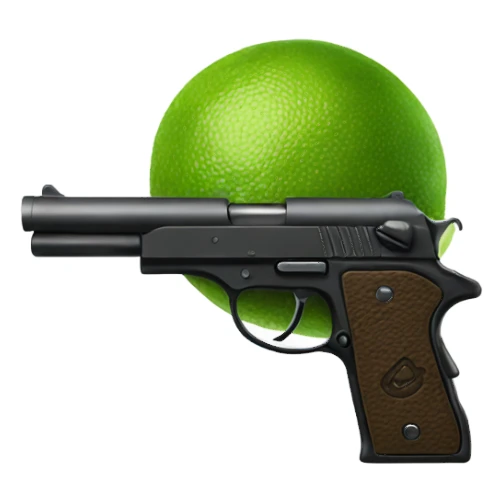 a lime with gun sticker