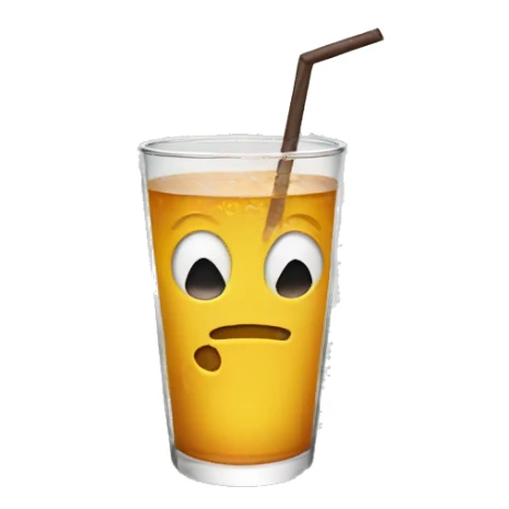 Emoji with a drink in hand sticker