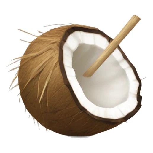 Coconut with straw for coconut water sticker