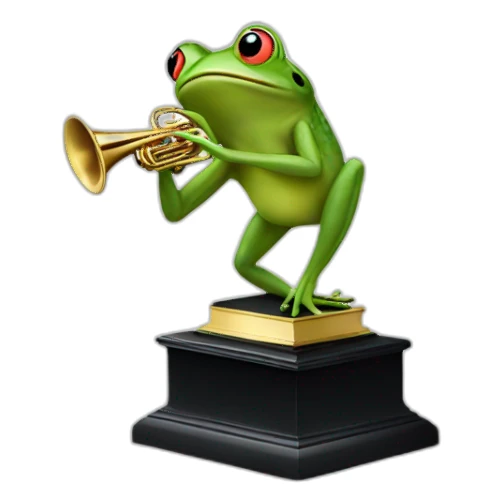 Frog winning a grammy sticker