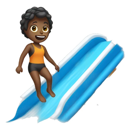 person on a waterslide sticker