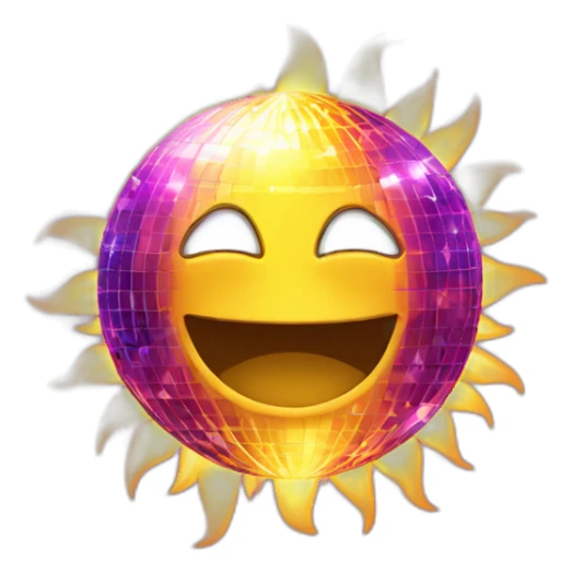 sun and disco ball sticker