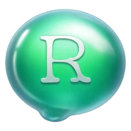 silvery green bubble r letter  sticker