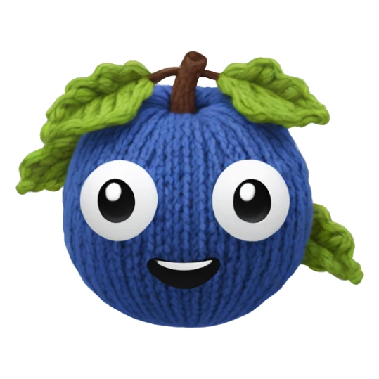 knitted blueberry sticker
