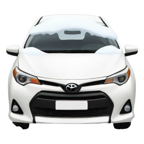 White Toyota Corolla car with snow sticker