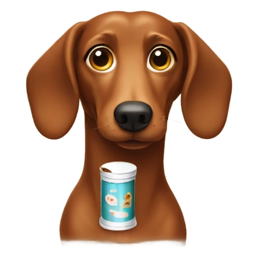 Brown weenie dog with a cigarette  sticker
