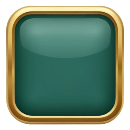 Blank dark Jade and gold edged rounded square icon button sticker