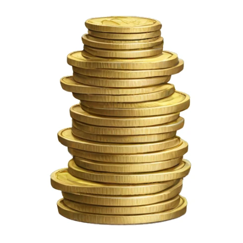 a stack of british coins sticker