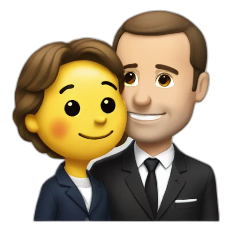 Macron fait un calin a Snoopy sticker