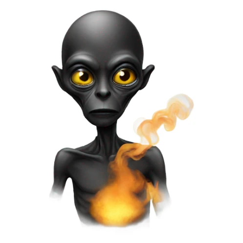 A black alien smoking sticker