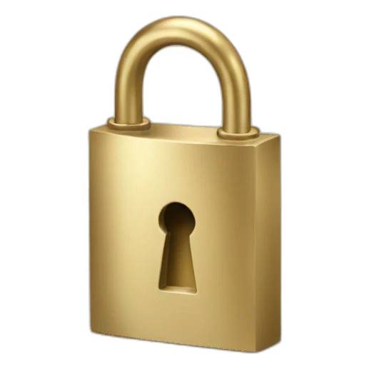 golden lock sticker