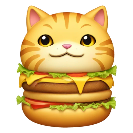 Fat Yellow cat with burger sticker