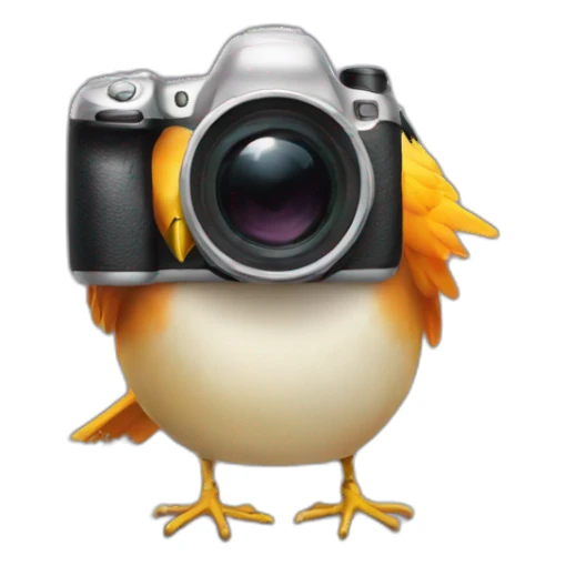 Bird taking a photo sticker