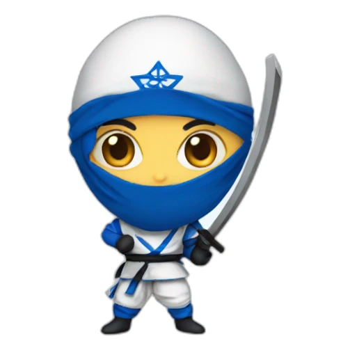 ninja in israeli colours sticker