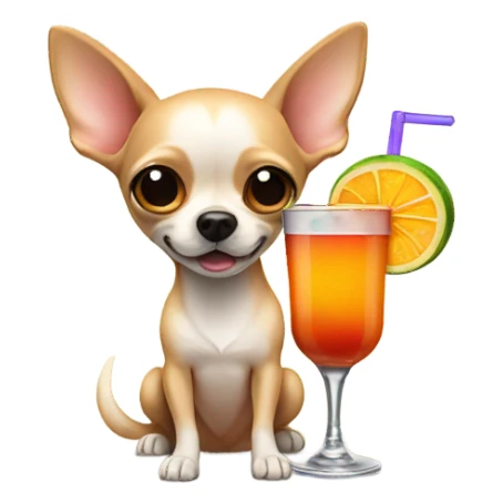 chihuahua with tiki drink sticker