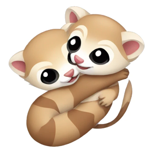 two ferrets hugging sticker