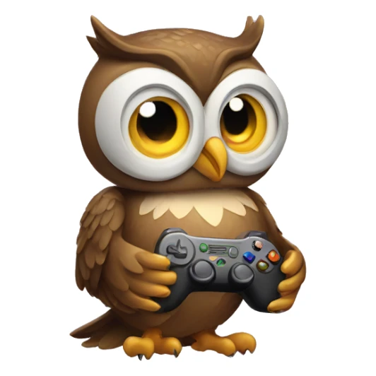 Owl playing video games sticker