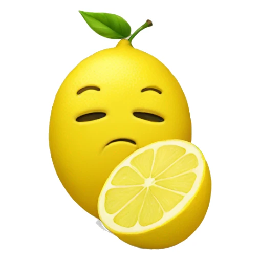 Sad emoji holding a lemon sticker