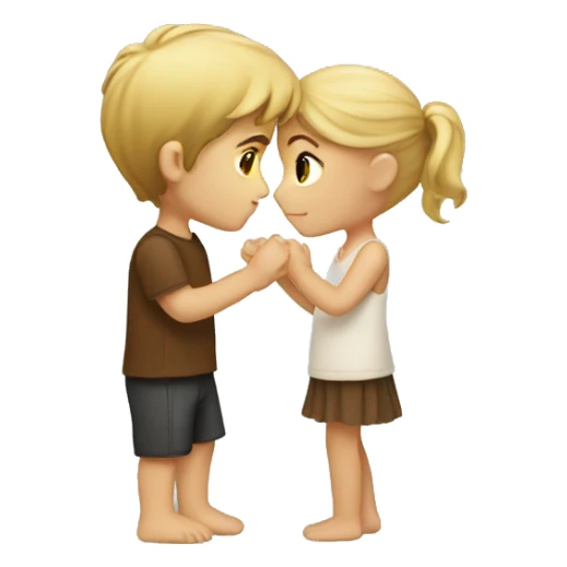 Blond boy kissing a brown haired girl sticker