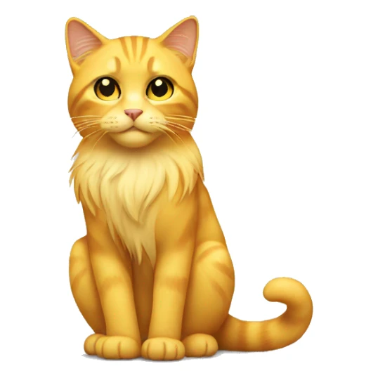long hair yellow cat sticker