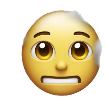 emoji face without a mouth and covered in clouds sticker