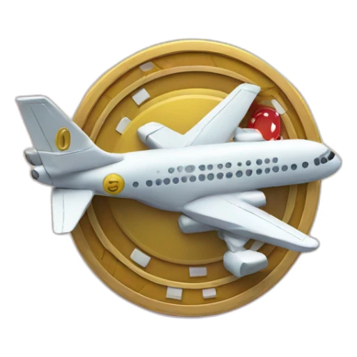 casino chip on a plane sticker