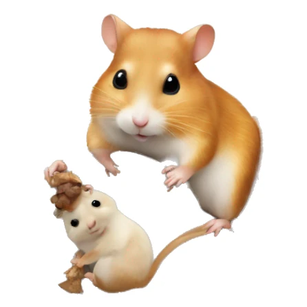 hamster with a squirrel on a plate  sticker