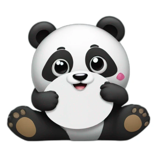 panda holds sign with question mark noticed on it sticker