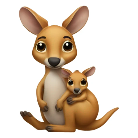 kangaroo with baby in its pouch sticker