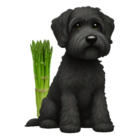 asparagus with black schnoodle dog sticker