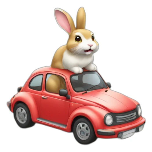lapin sur voiture sticker