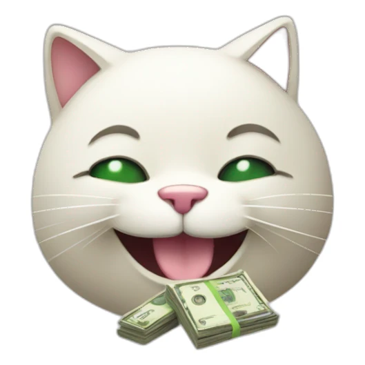 cat smilling with money sticker