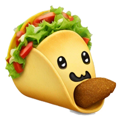 Mustache eating taco sticker