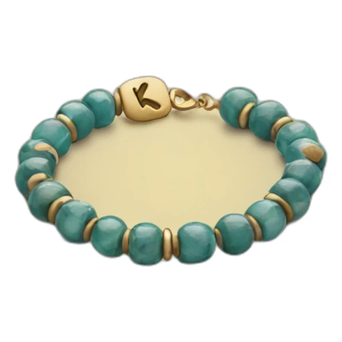 Beads bracelet with letter K sticker