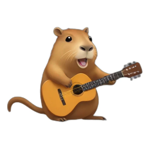 capybara plays the guitar sticker