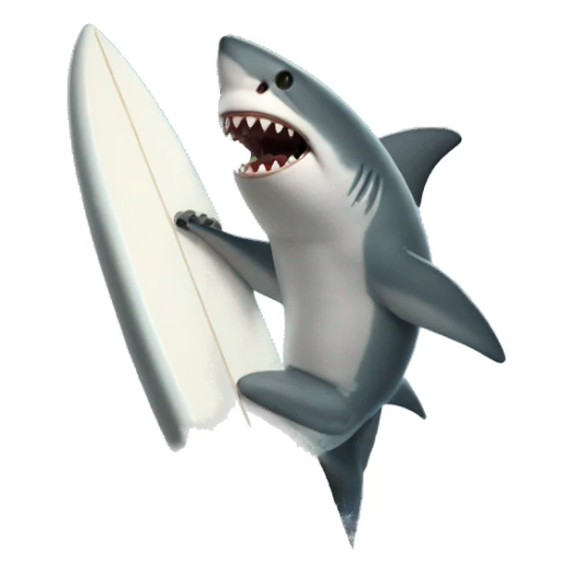 a shark surfing sticker
