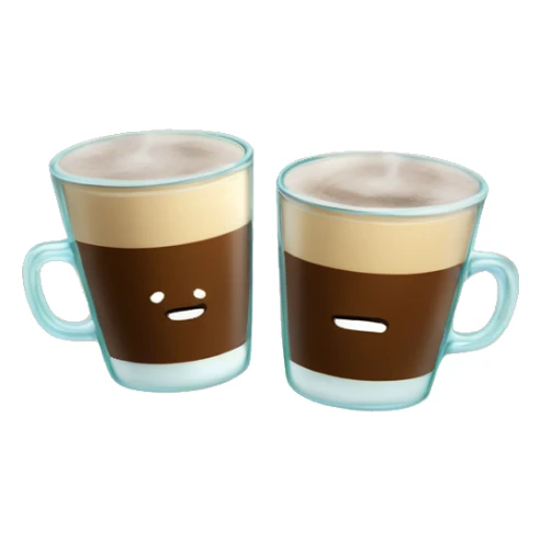 two coffee cheering glass sticker