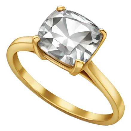 Cushion cut diamond gold ring sticker