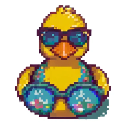 Rubber duck wearing sun glasses sticker