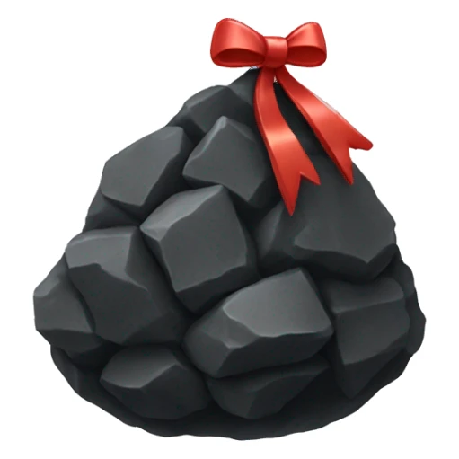 Lump Coal with a bow sticker